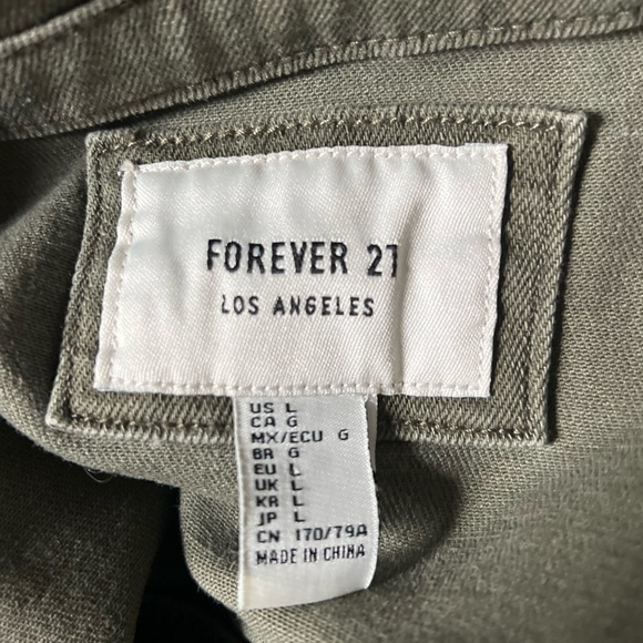 FOREVER 21 olive denim sleeveless utility jumpsuit - Picture 12 of 13